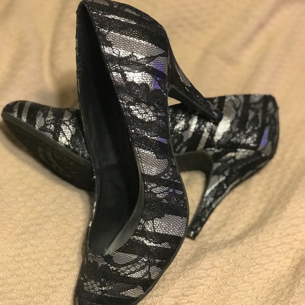 Black and Silver Heels by Fergie